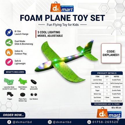 Glider plane with light (Green)